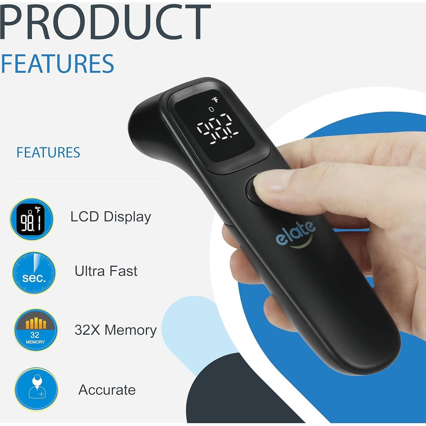 Termómetro Digital Sin Contacto Elate AL2 para Adultos y Niños