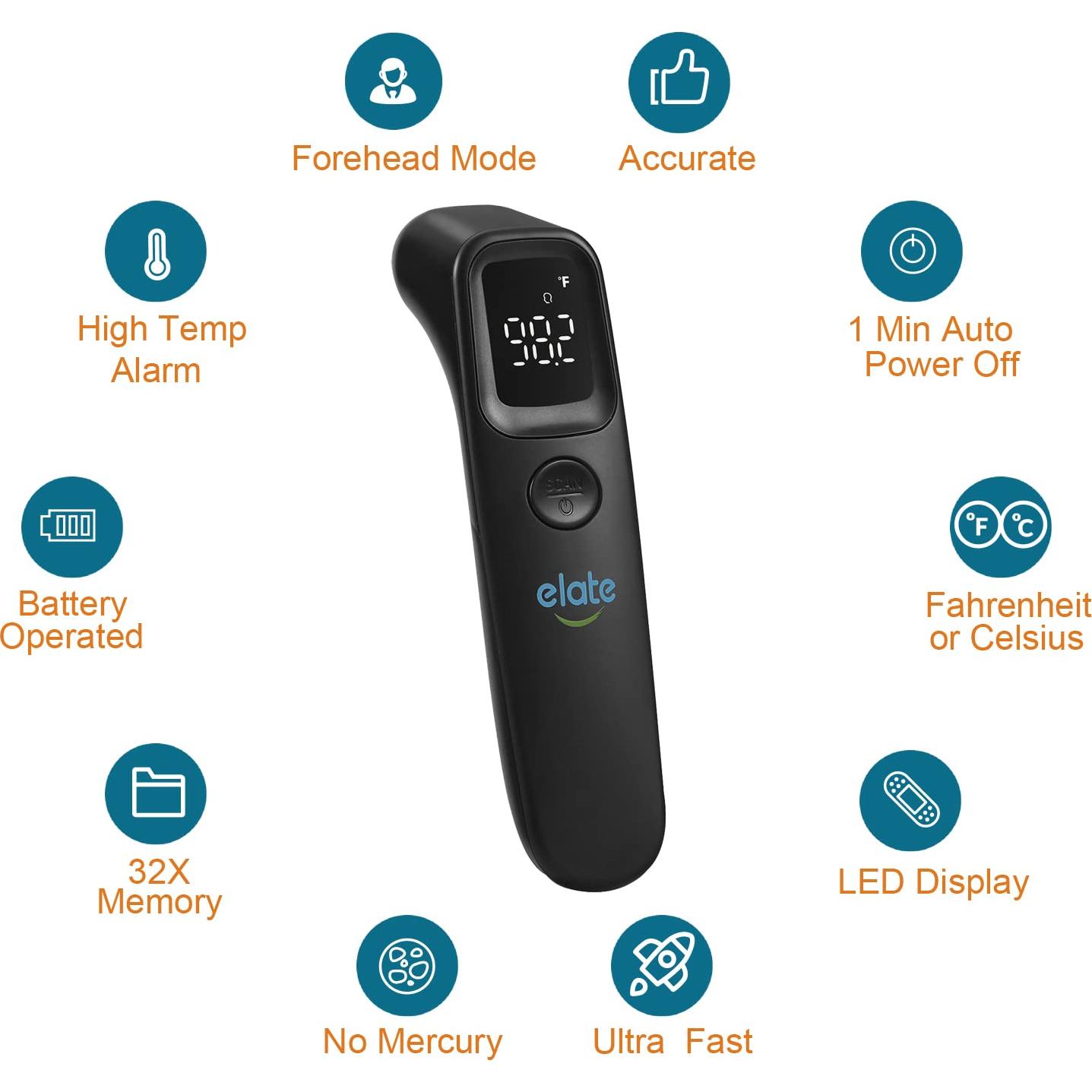 Termómetro Digital Sin Contacto Elate AL2 para Adultos y Niños