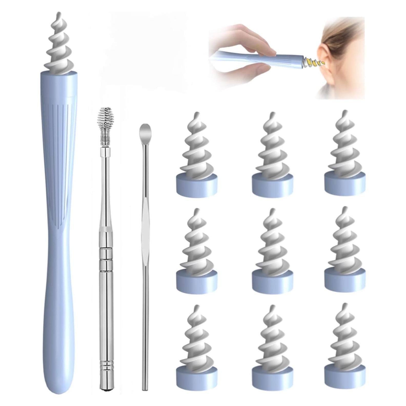 Kit Limpiador de Oídos Q-Grips 2023 - 3 en 1, Silicona Reutilizable