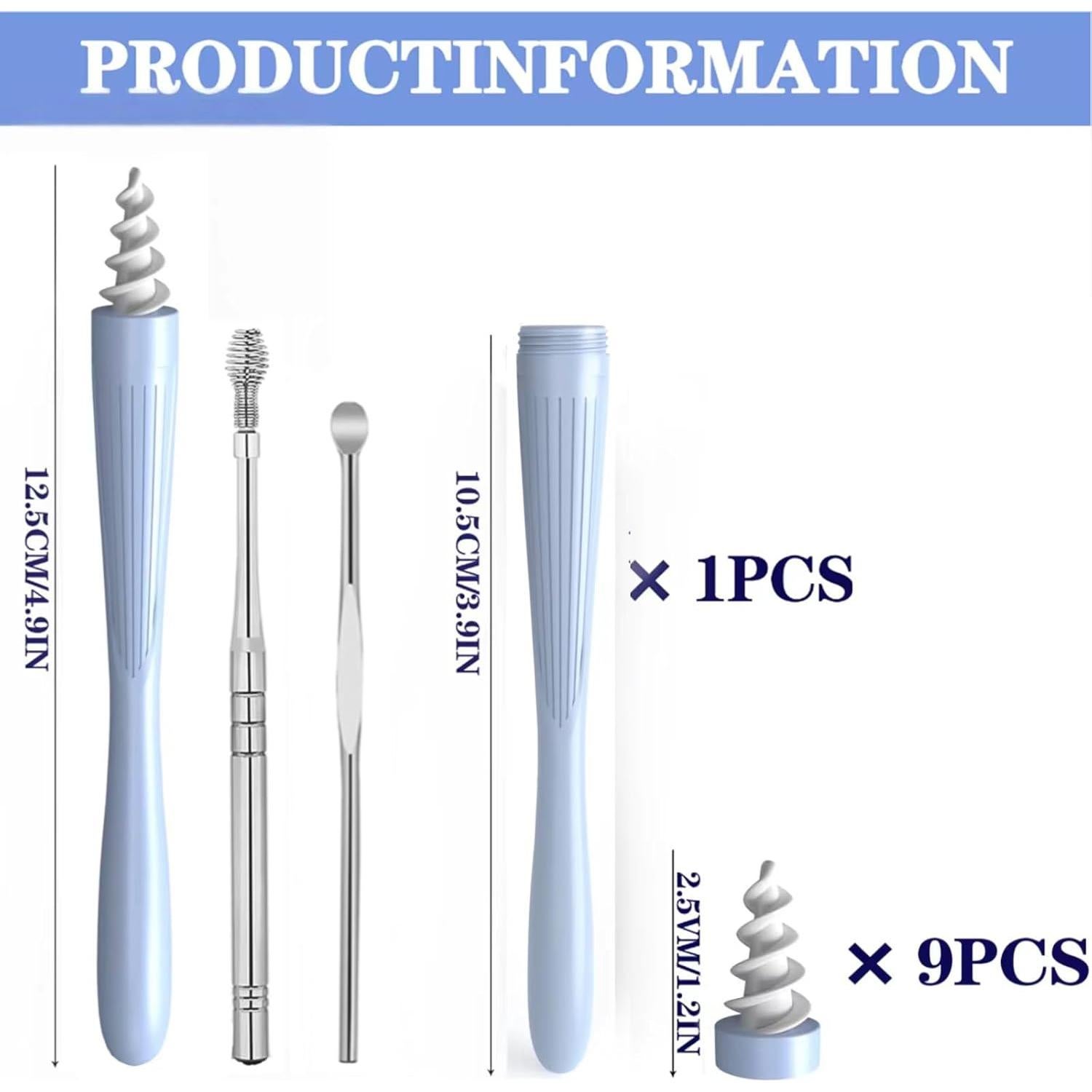 Kit Limpiador de Oídos Q-Grips 2023 - 3 en 1, Silicona Reutilizable