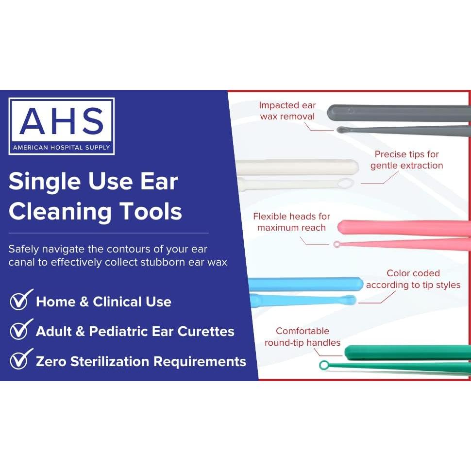 Curetas desechables para oídos AHS - 75 unidades, 4 mm