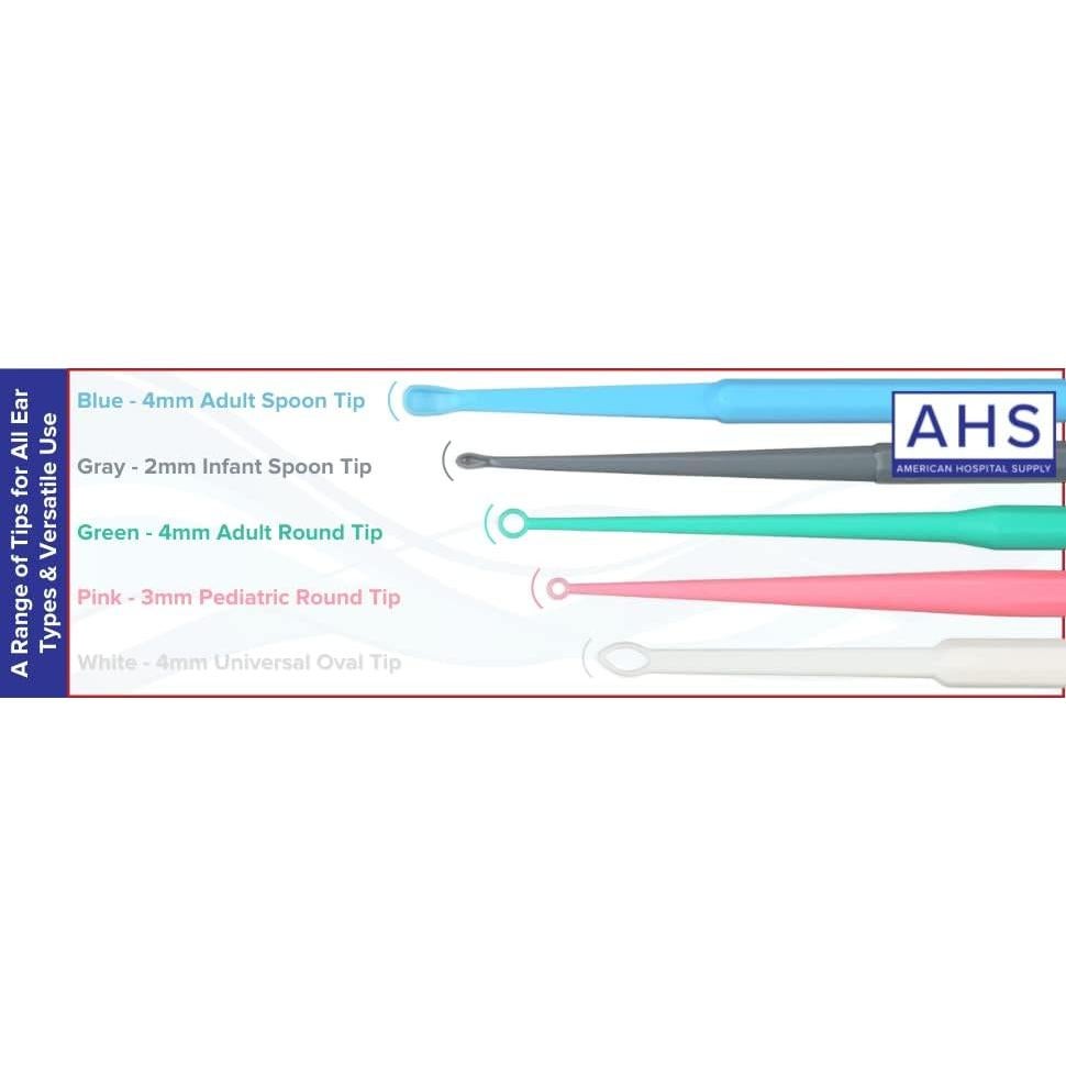 Curetas desechables para oídos AHS - 75 unidades, 4 mm