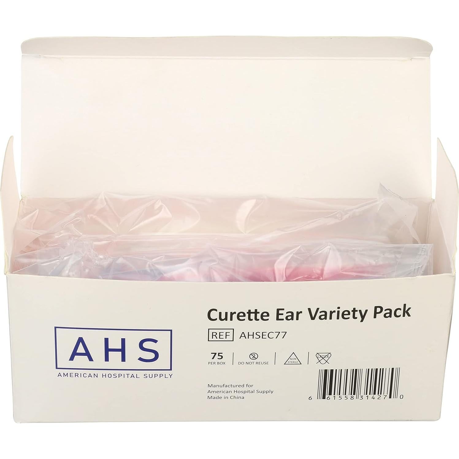 Curetas desechables para oídos AHS - 75 unidades, 4 mm