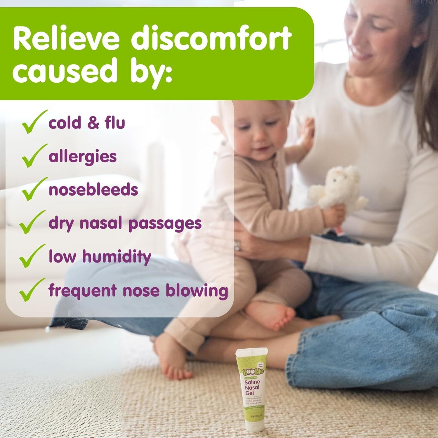 Gel Nasal Salino Boogie 49.6g con Aloe, Hidrata Narices Secas