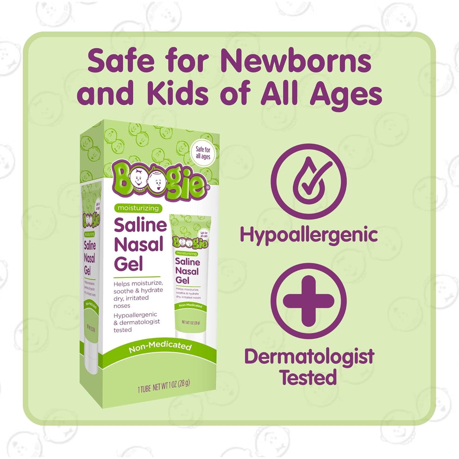 Gel Nasal Salino Boogie 49.6g con Aloe, Hidrata Narices Secas