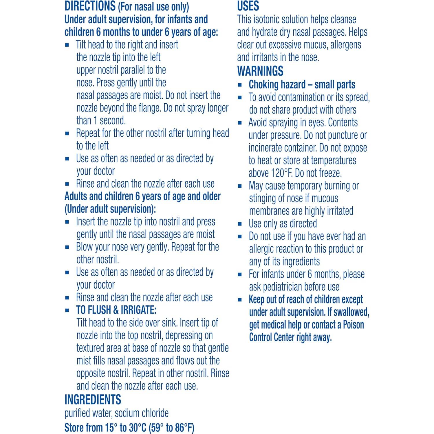 Afrin Spray Nasal Salino 100% Libre de Medicamentos 2x127.6g