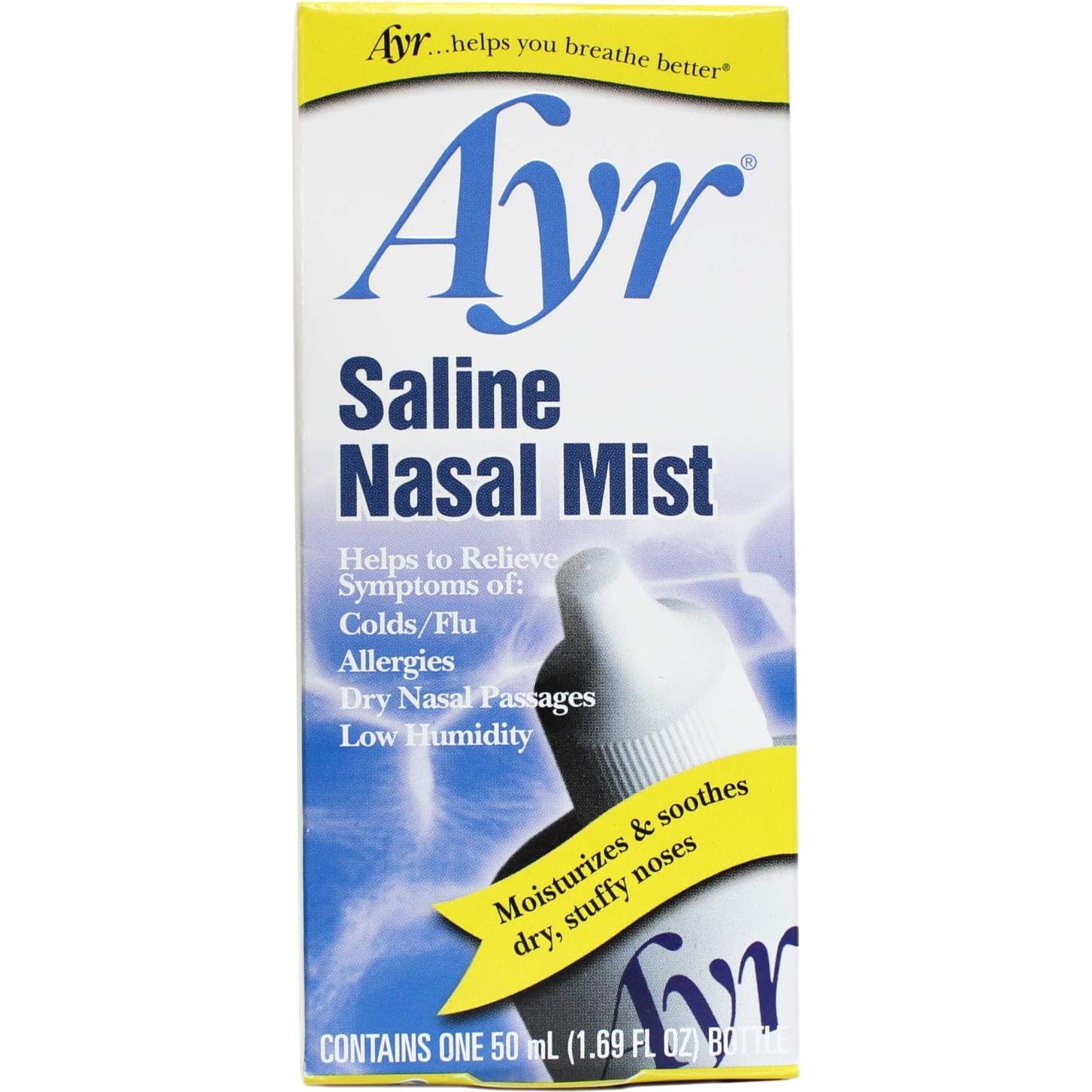 Ayr Mist Nasal Salino Isotónico 49.9 ml - Paquete de 2