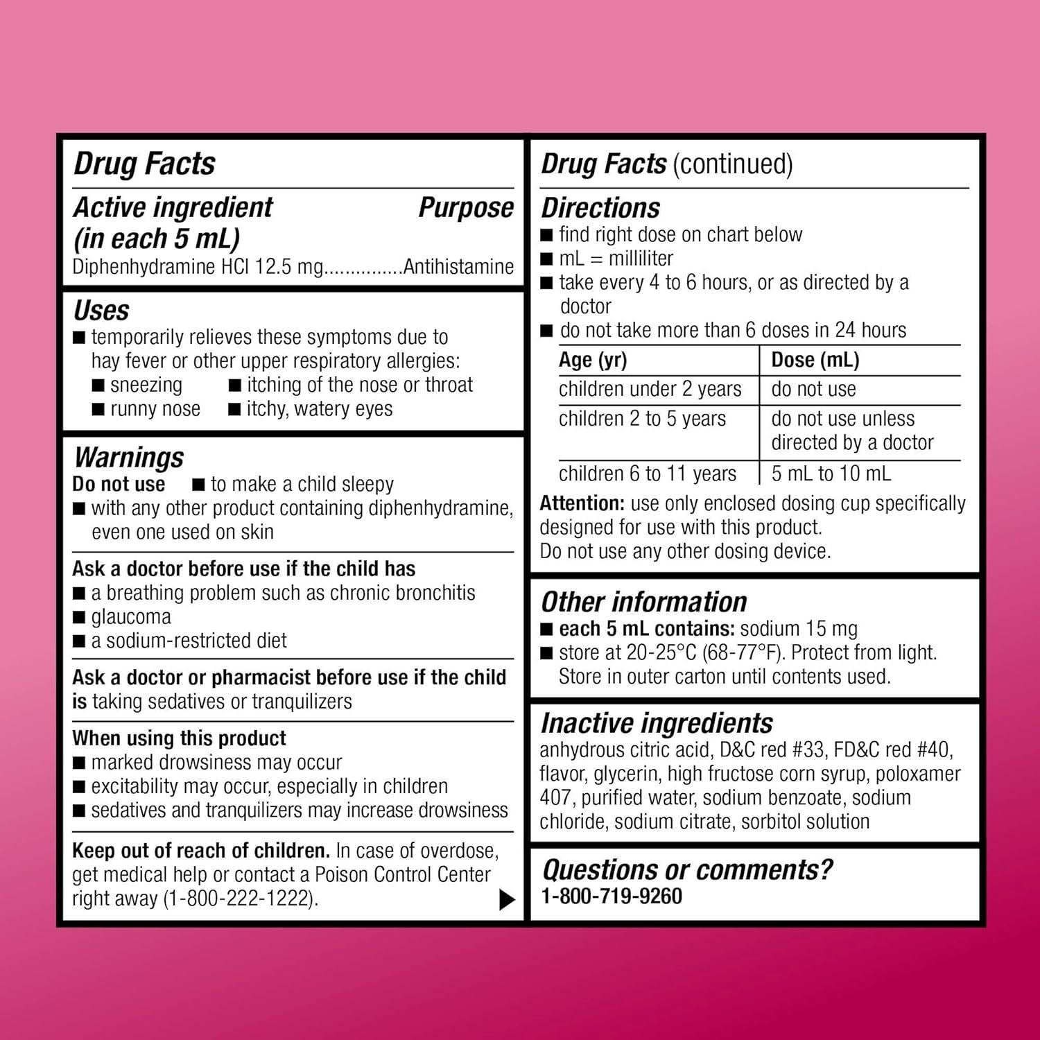 Solución Oral para Alergias Niños Amazon Basic Care 118 mL Cereza