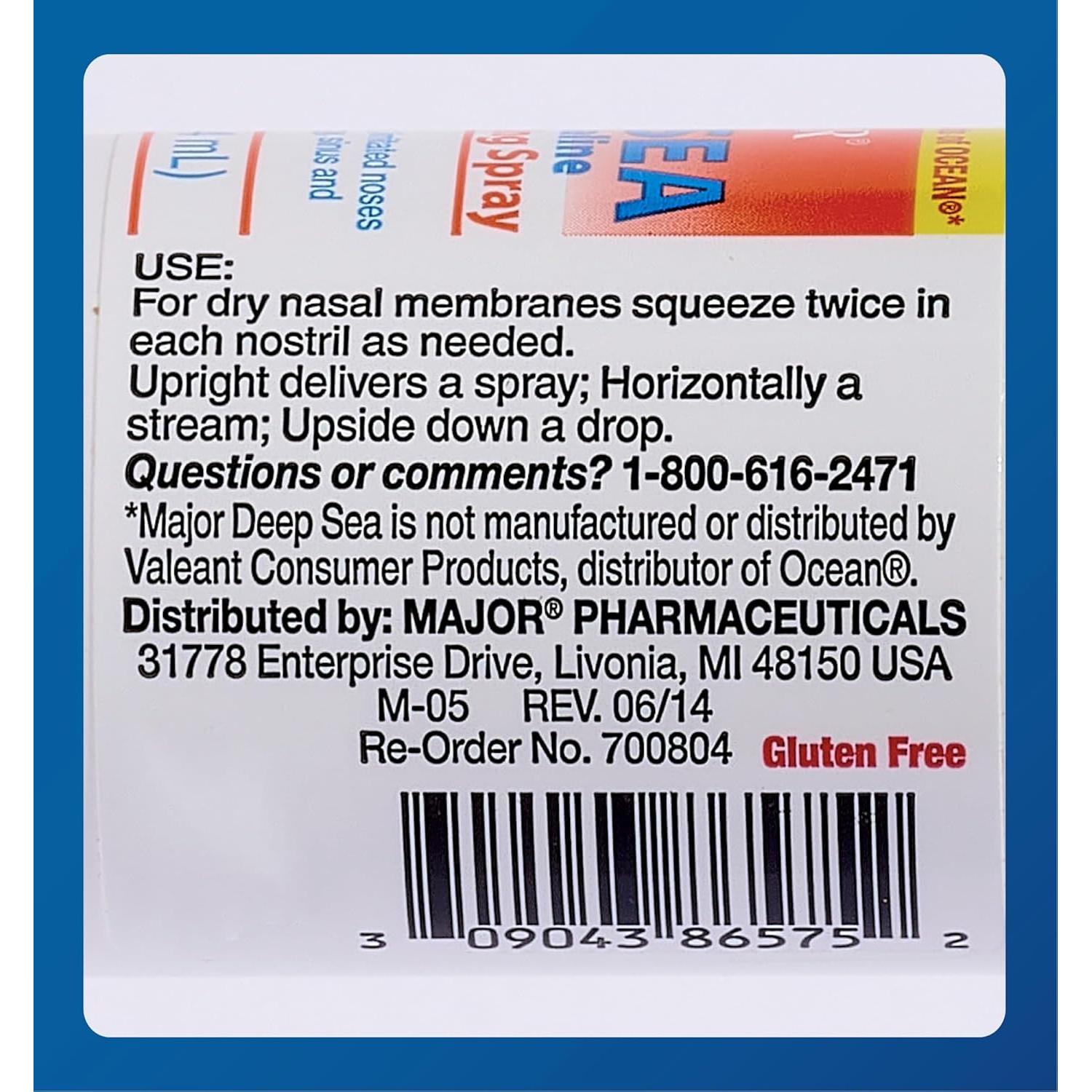 Spray Nasal Hidratante Major 44.36 ml - Alivio Sequedad Nasal