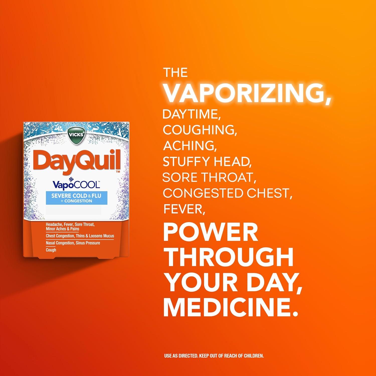 Vicks DayQuil y NyQuil VapoCOOL SEVERE 24 Contenido Alivio Resfriados