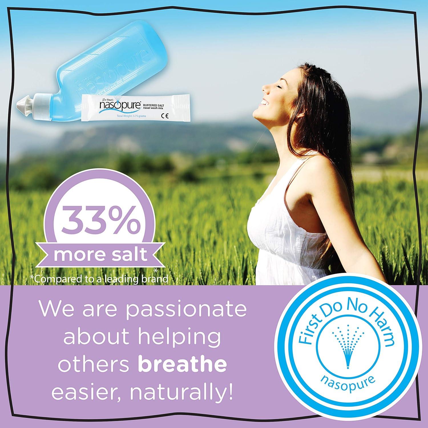Kit de Lavado Nasal Nasopure 4 Oz + 4 Paquetes de Sal