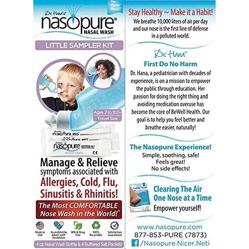 Kit de Lavado Nasal Nasopure 4 Oz + 4 Paquetes de Sal