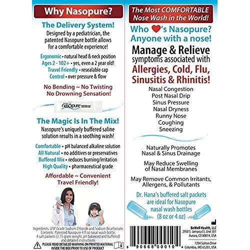 Kit de Lavado Nasal Nasopure 4 Oz + 4 Paquetes de Sal