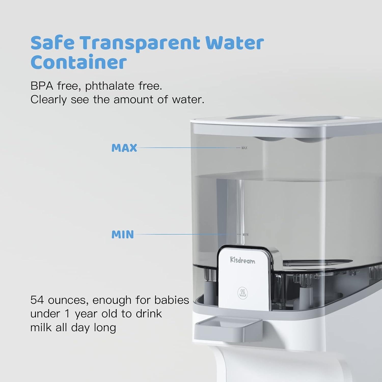 Calentador de Agua Instantáneo Kisdream 1.6L con Termostato 24h