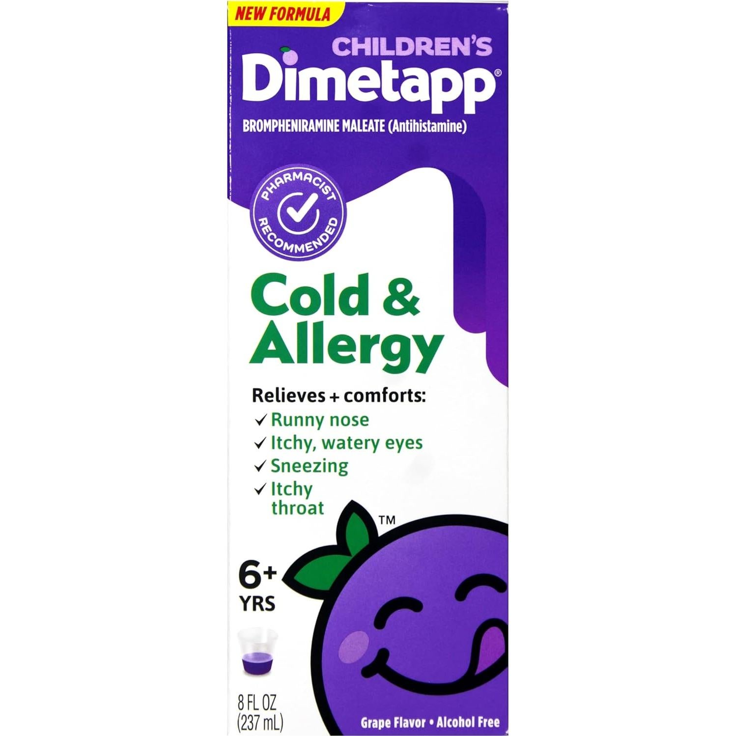 Dimetapp Frío y Alergia Líquido Niños 236.6 ml Sabor Uva