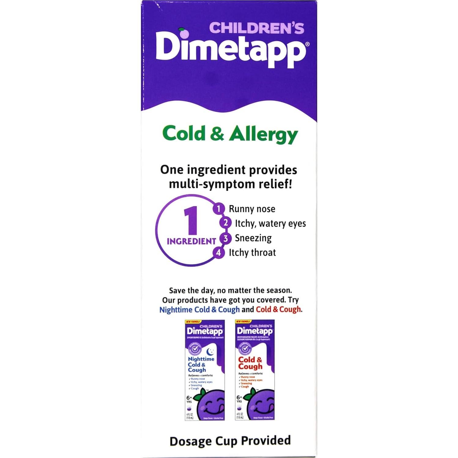 Dimetapp Frío y Alergia Líquido Niños 236.6 ml Sabor Uva