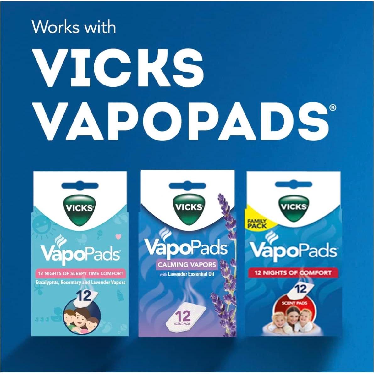 Vicks Vaporizador Sin Agua V1900 con 5 Almohadillas Aromáticas