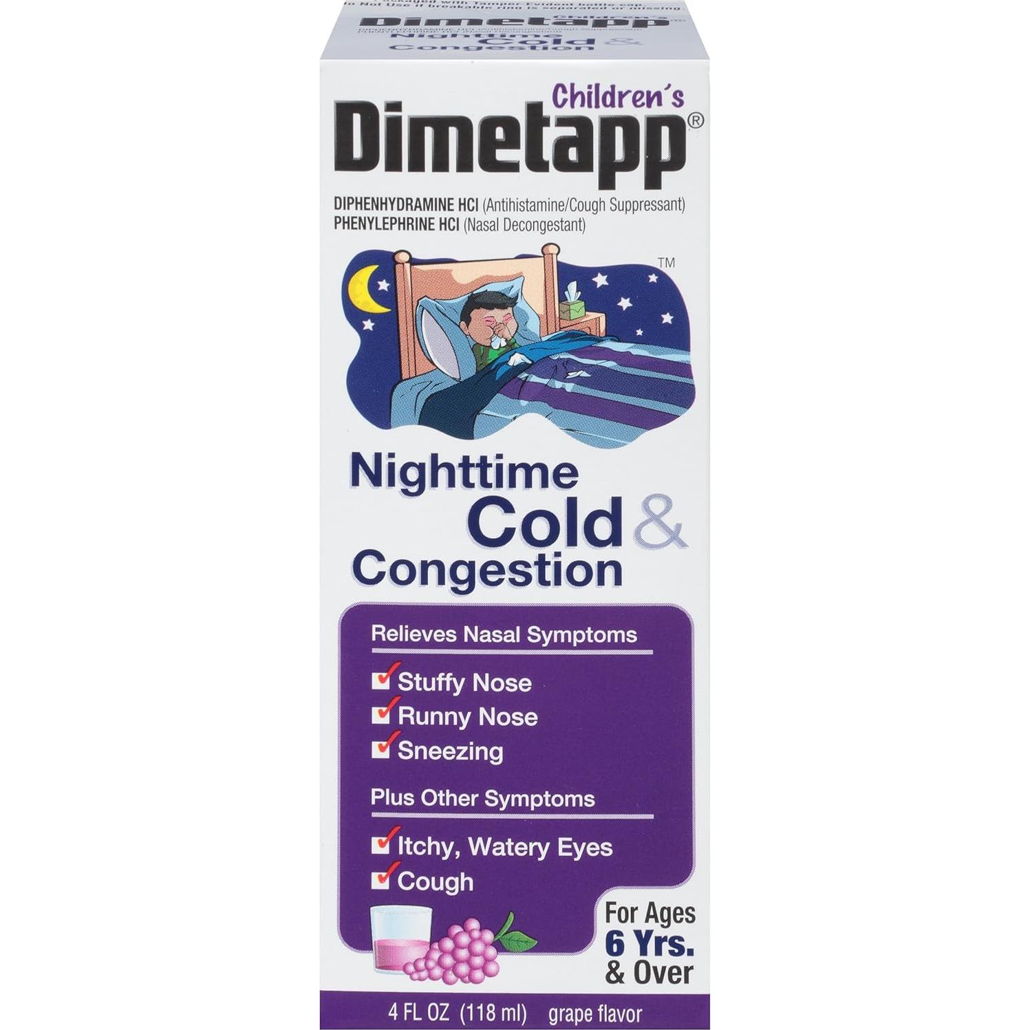 Dimetapp Antihistamínico Niños Noche Resfriado 118 ml x 3