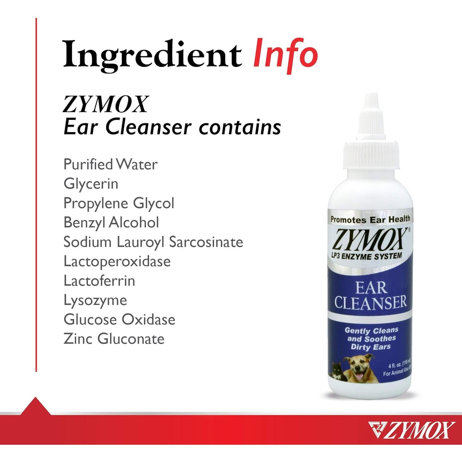 Limpiador de Oídos Zymox para Gatos y Perros 118 ml