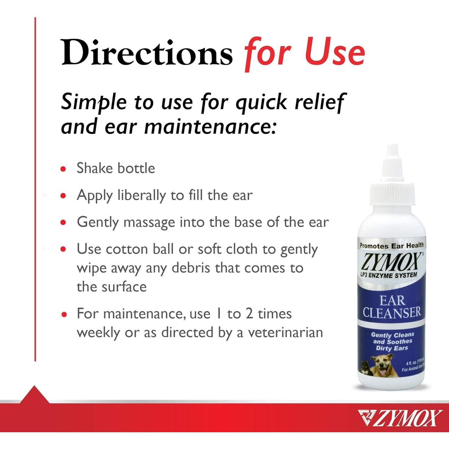 Limpiador de Oídos Zymox para Gatos y Perros 118 ml