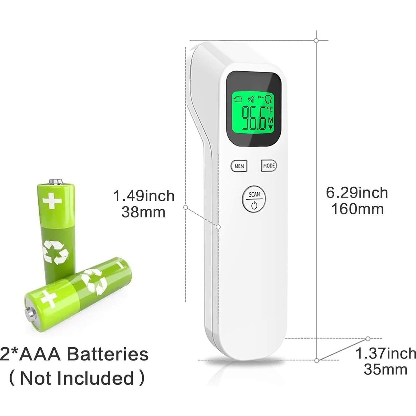 Termómetro Digital Infrarrojo ULBRE X5 Sin Contacto 20 Memorias
