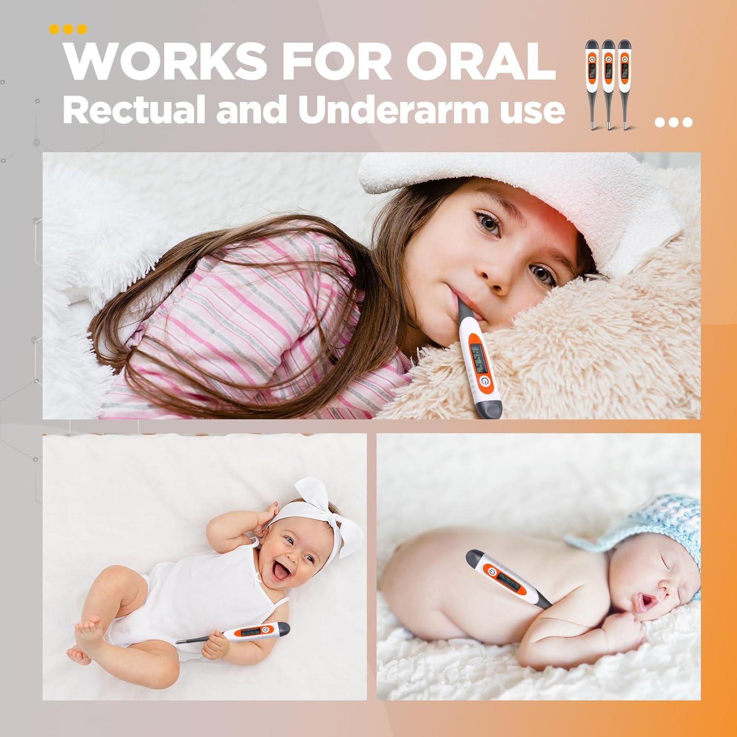 Termómetro Digital Oral TrelaCo 10 Pcs para Adultos - Lectura Rápida