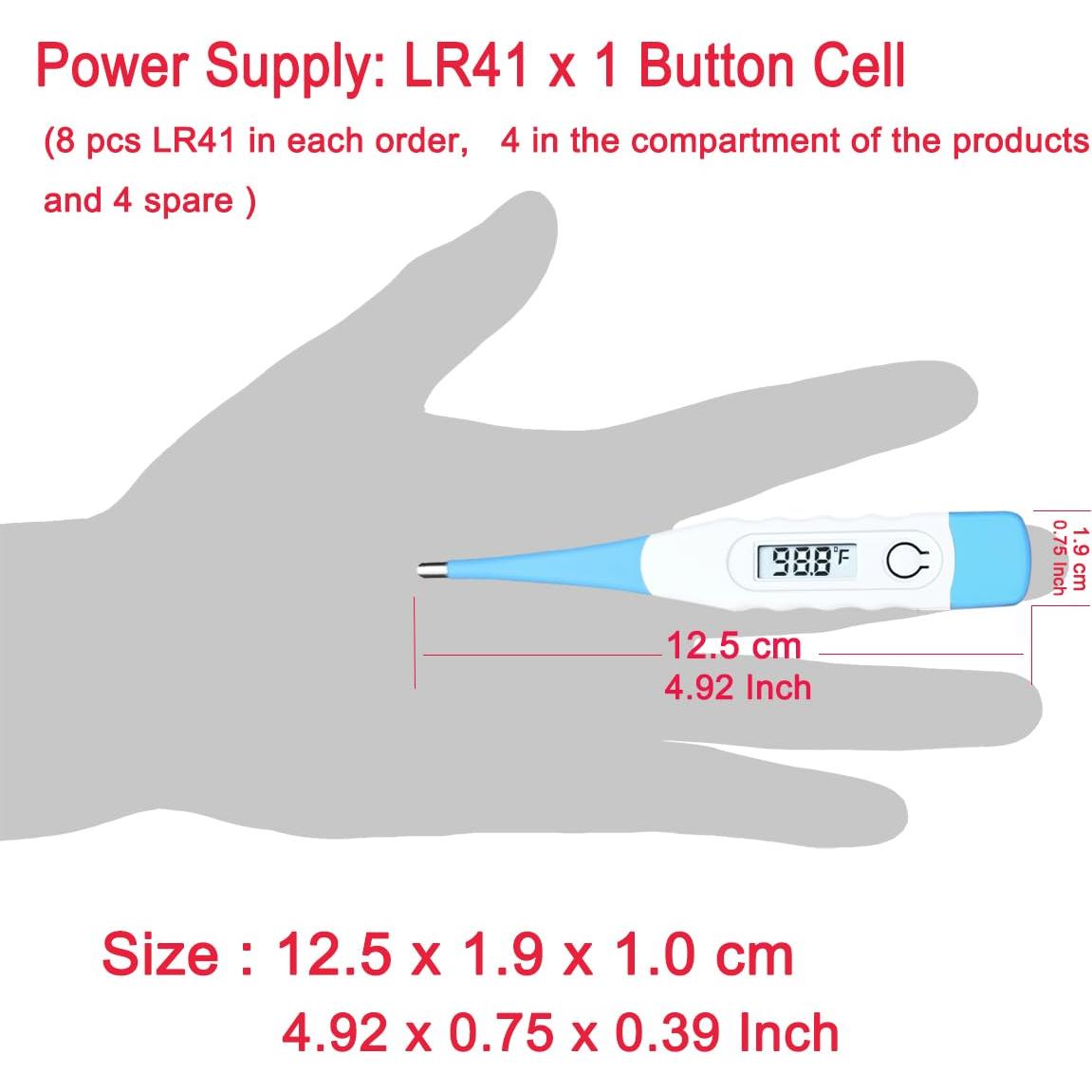 Termómetro Digital Oral BESTWYA 4 Piezas con Baterías LR41