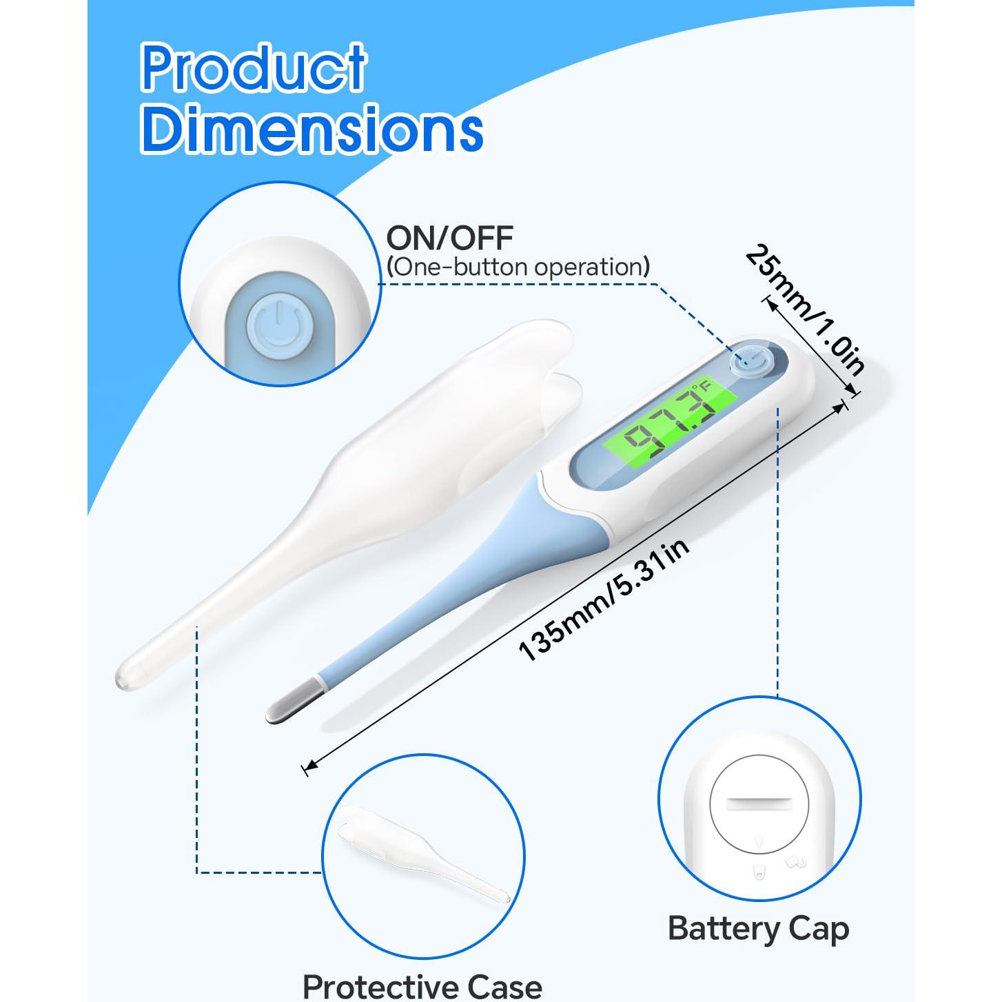 Termómetro Digital Oral Fiemack para Adultos y Bebés, 8s