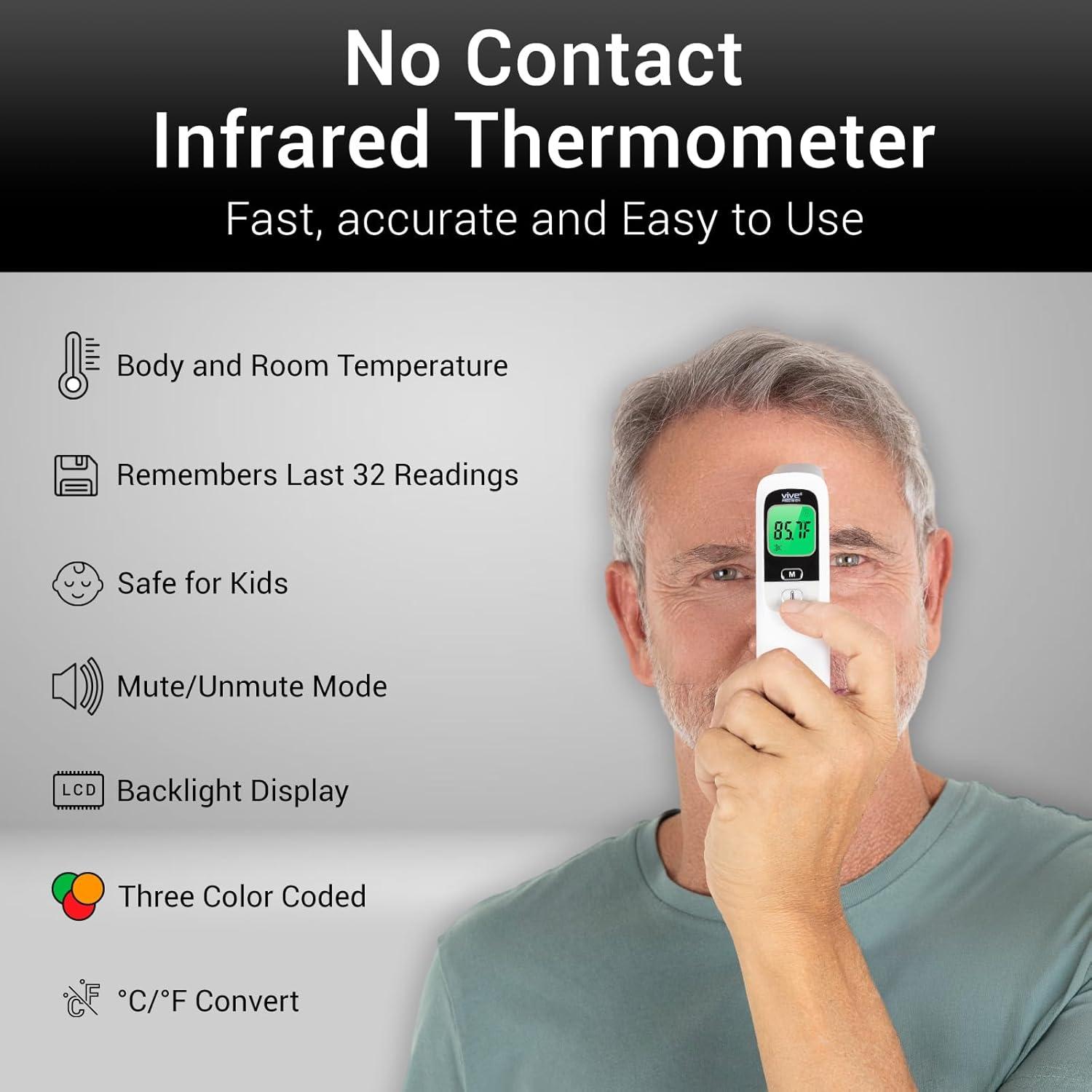 Termómetro Digital Infrarrojo Sin Contacto Vive - Preciso y Rápido