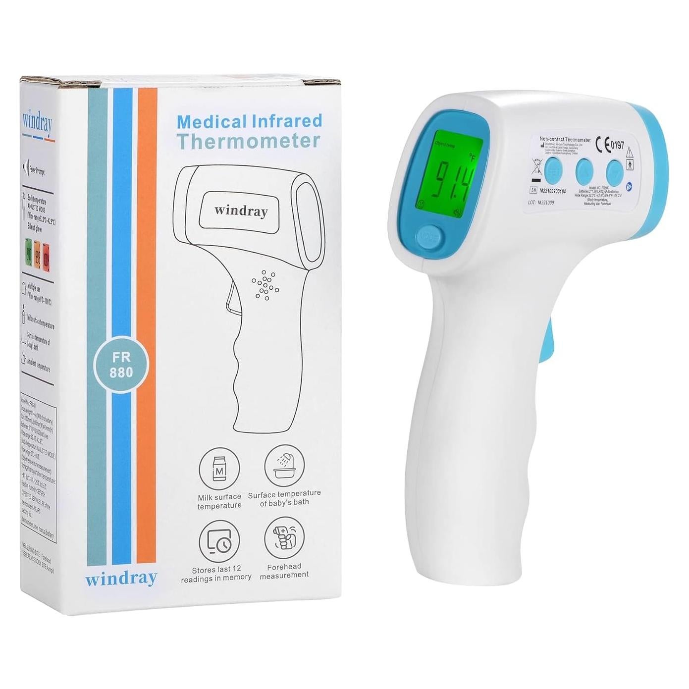 Termómetro Digital Infrarrojo WINDRAY FR880 para Bebés y Niños