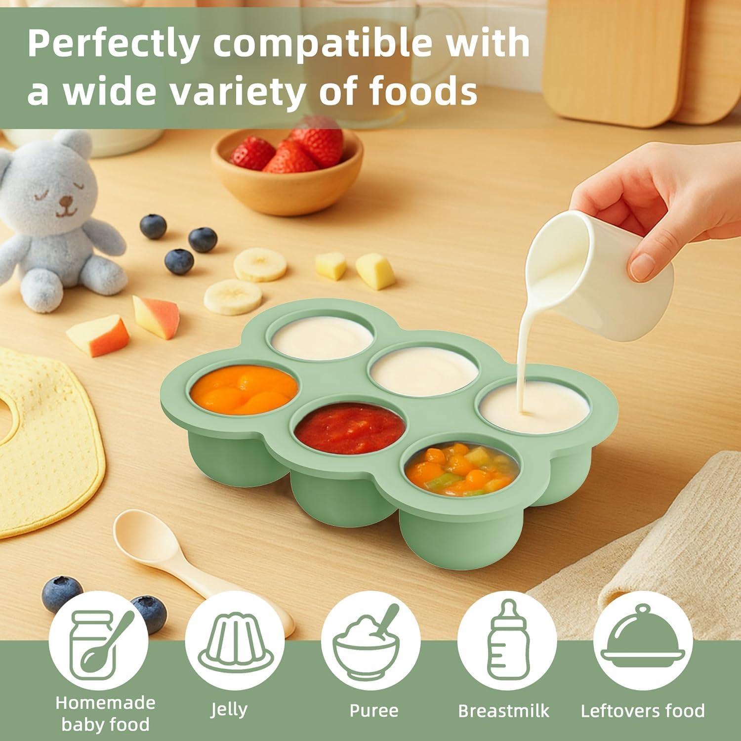 Set de Alimentación de Silicona para Bebés 16 Piezas Verde