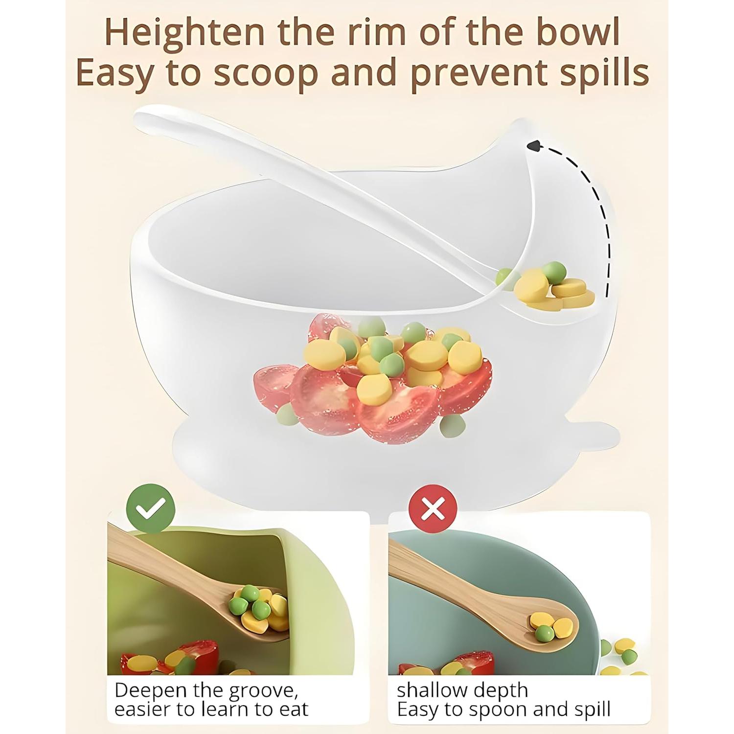 Juego de Alimentación de Silicona MIICASA 8 Piezas Bebés