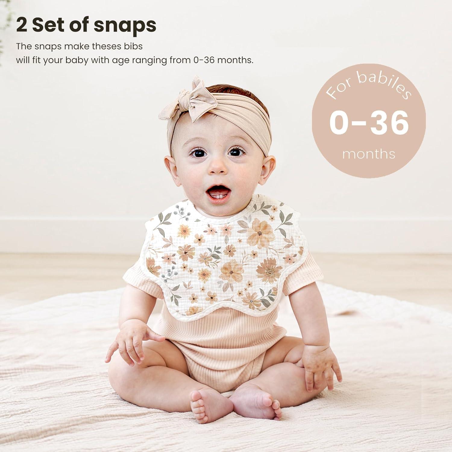 Baberos de Muselina Konssy 100% Algodón Absorbentes Pack 6