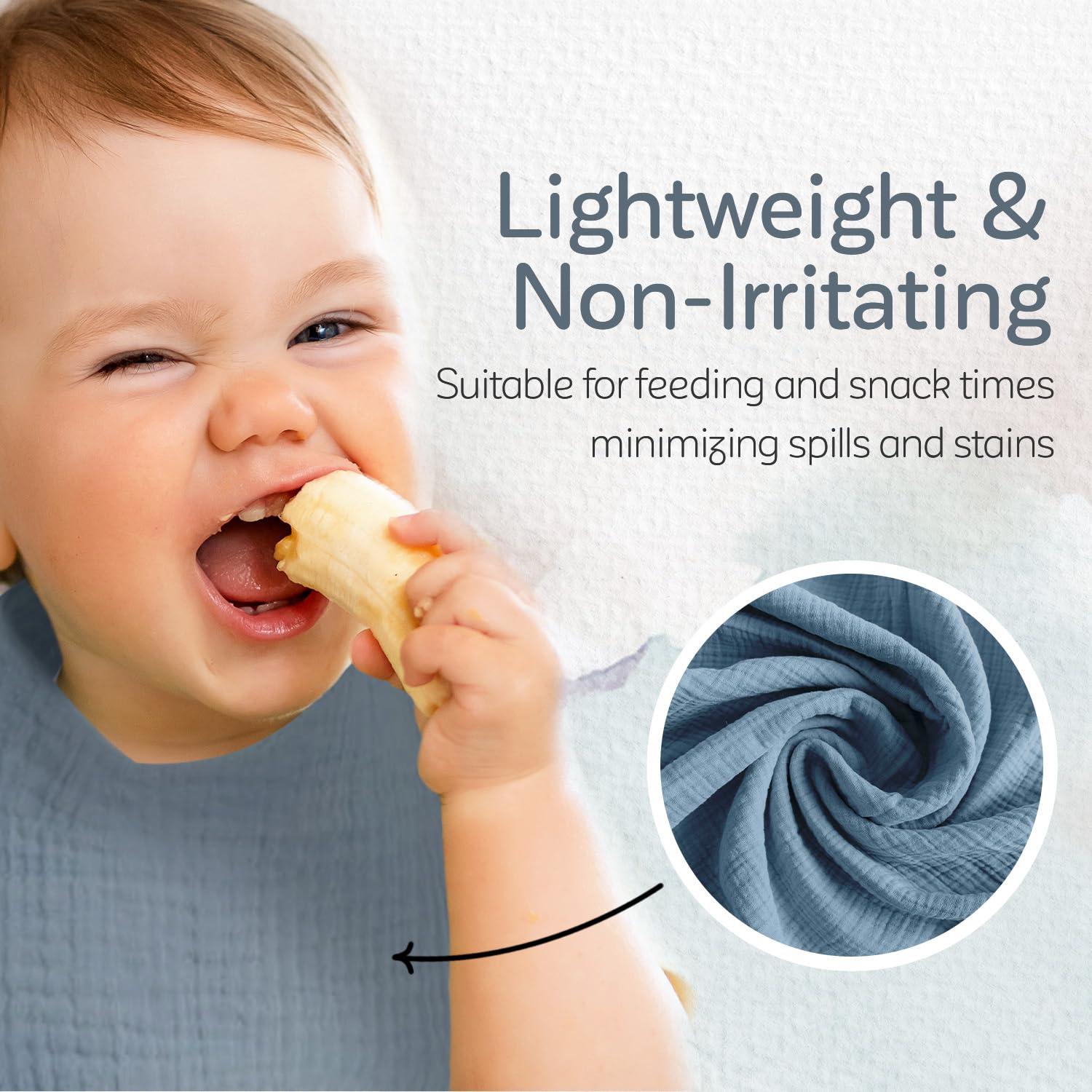 Baberos de Muselina Orgánicos KiddyCare para Bebés 0-6 Meses