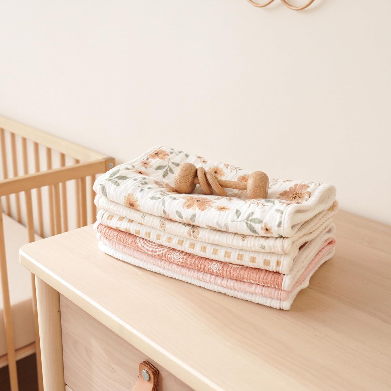 Paquete de 6 Paños de Muselina Konssy 100% Algodón Naranja