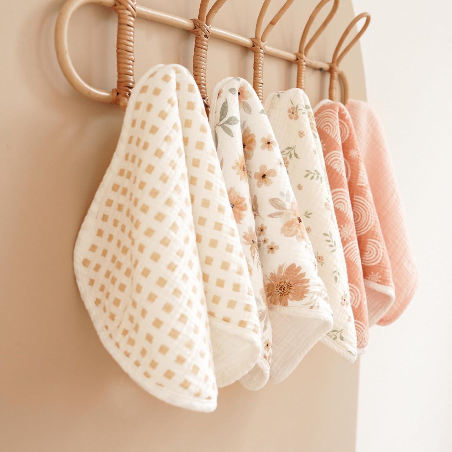 Paquete de 6 Paños de Muselina Konssy 100% Algodón Naranja