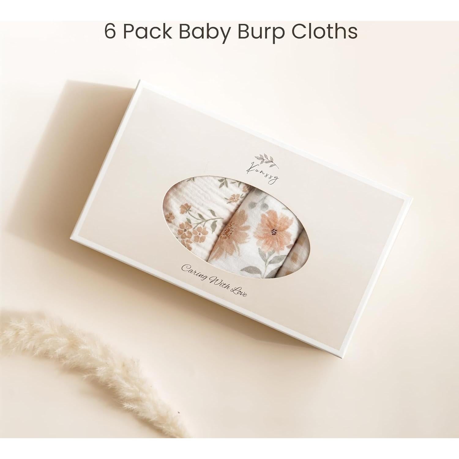 Paquete de 6 Paños de Muselina Konssy 100% Algodón Naranja