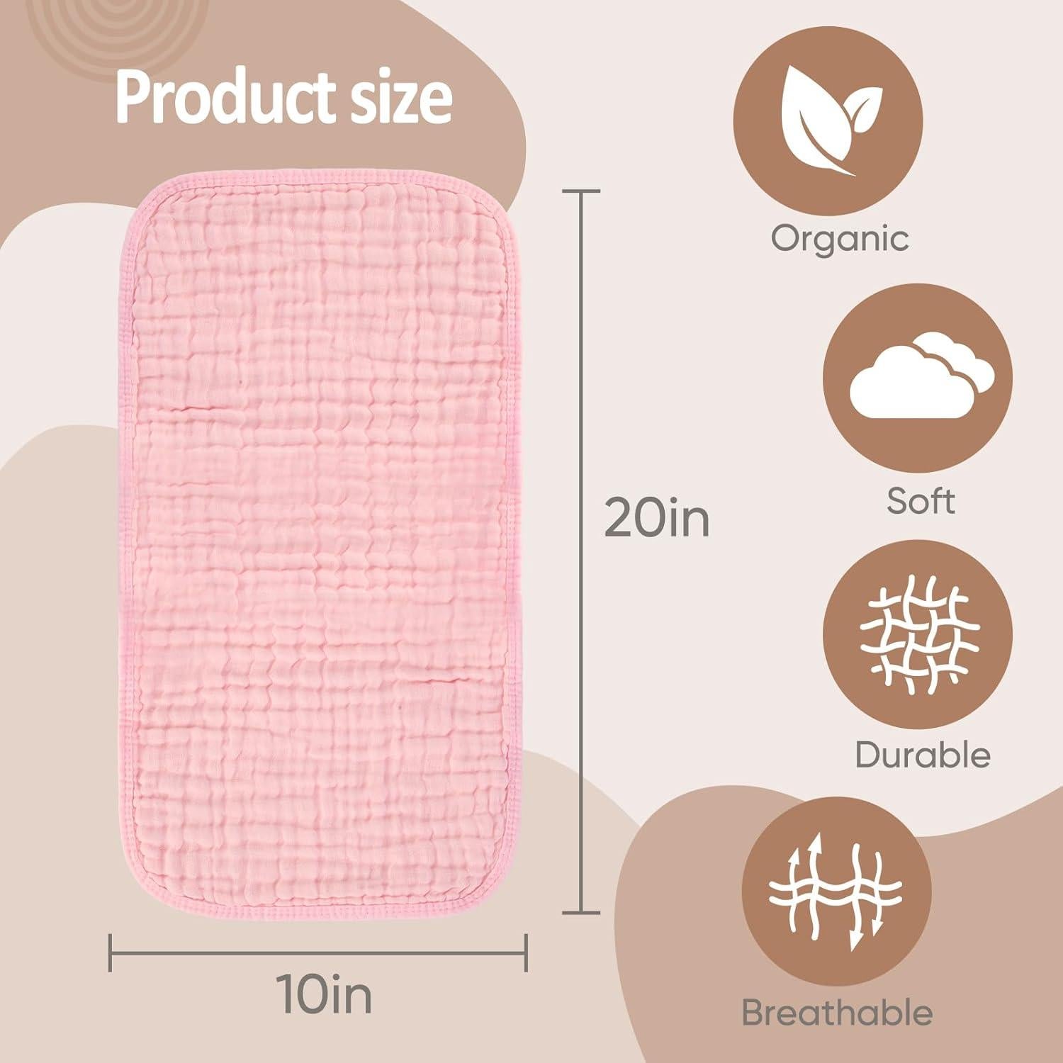 Paños de Eructo 100% Algodón MIGIOL - 12 Piezas Rosa y Café