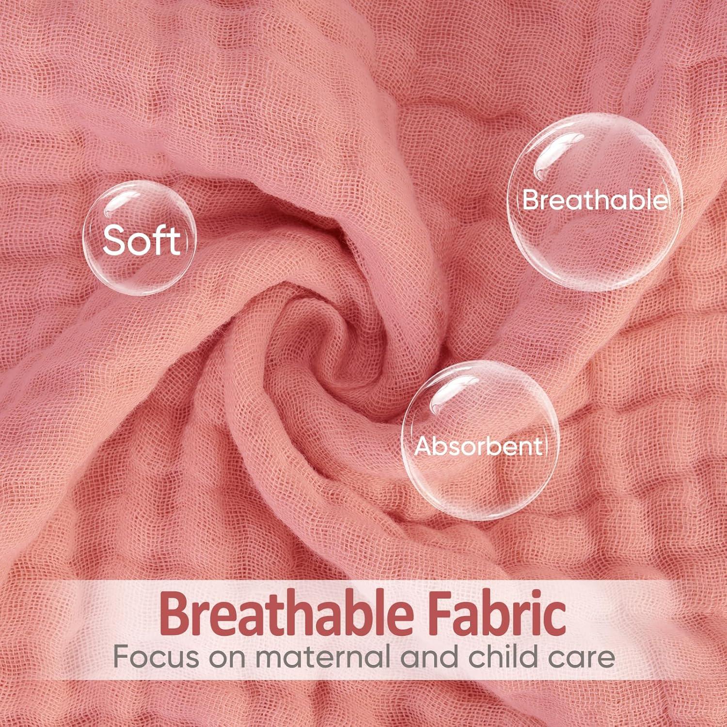 Paños de Eructo 100% Algodón MIGIOL - 12 Piezas Rosa y Café