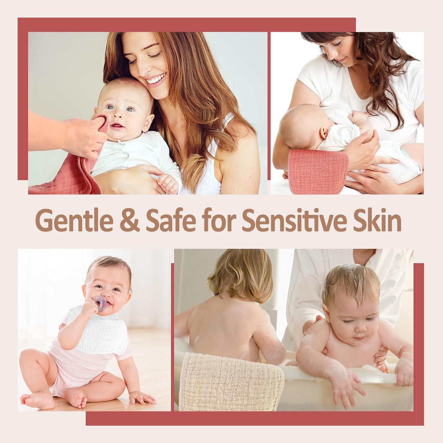 Paños de Eructo 100% Algodón MIGIOL - 12 Piezas Rosa y Café