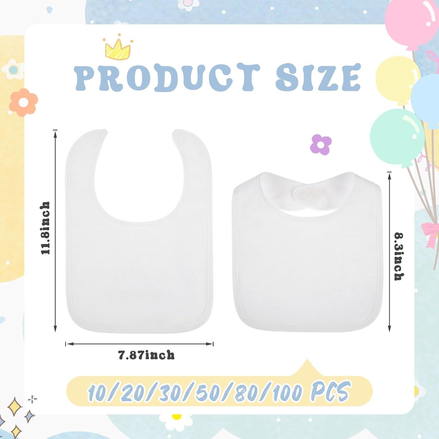 Baberos Reutilizables Toulite 10 Pcs Algodón Impermeables 30x20 cm