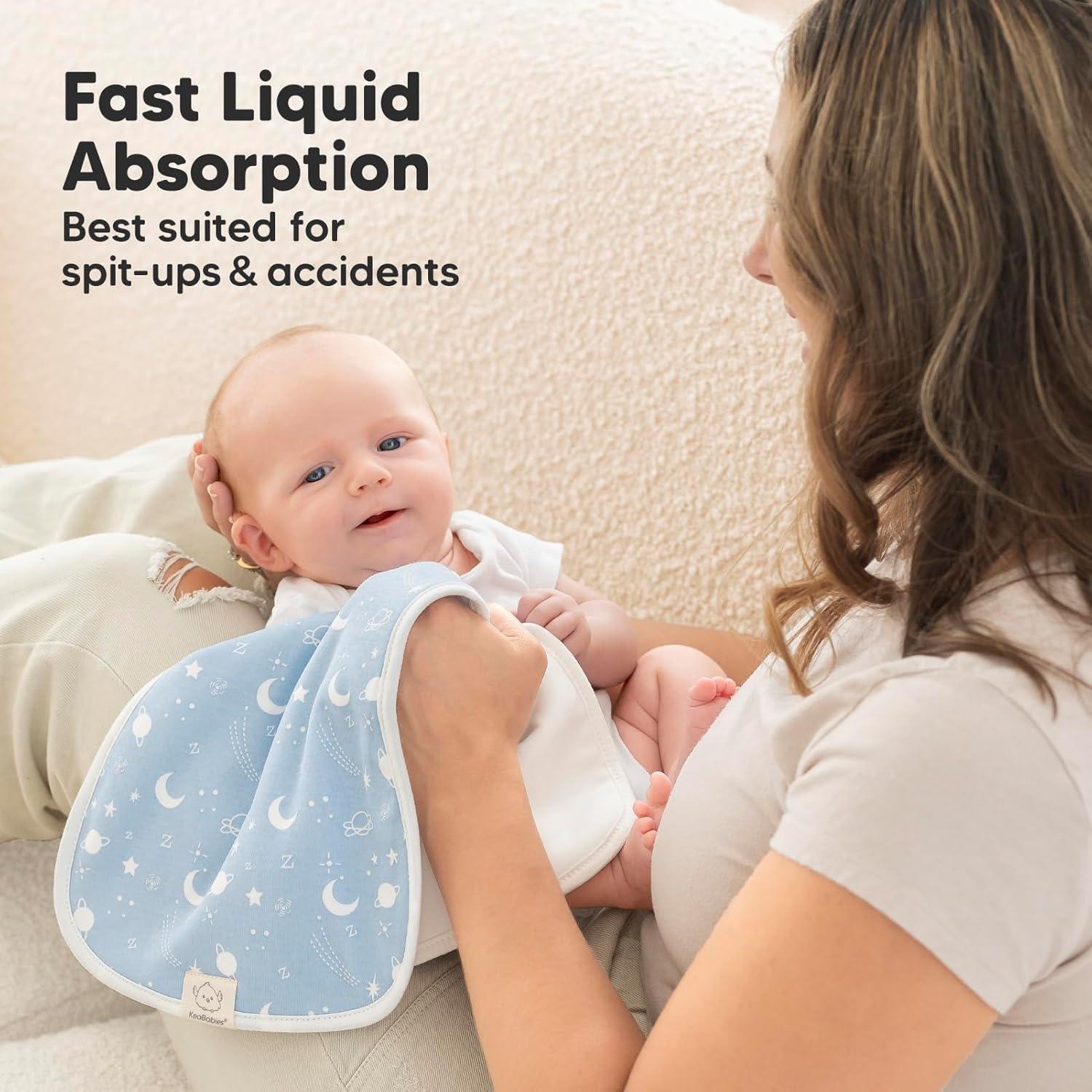 Paños de Eructo Orgánicos KeaBabies - 5 Unidades 53.34x25.4cm