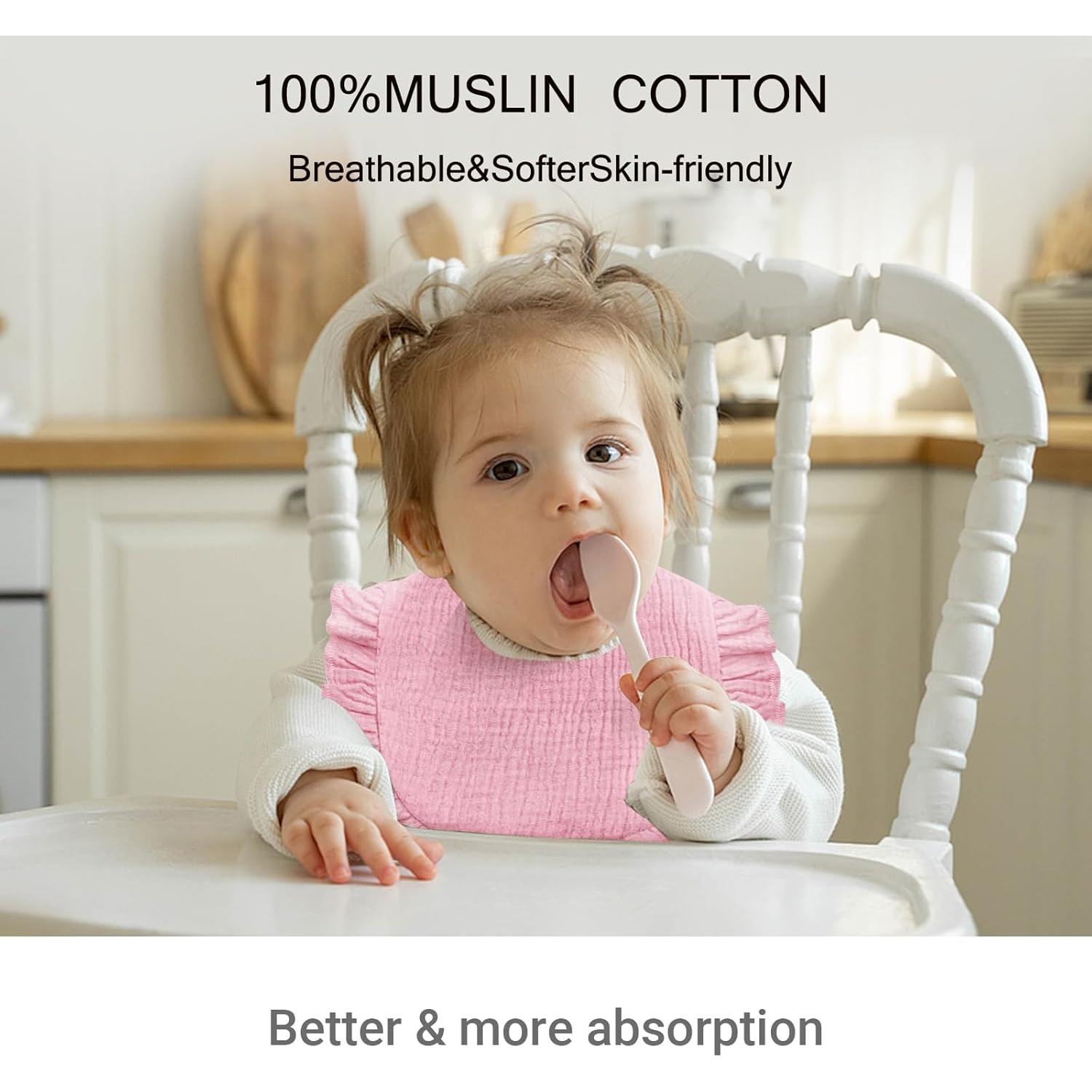 Baberos de Muselina NISXABEBE 6 Pcs Algodón Suave para Bebé