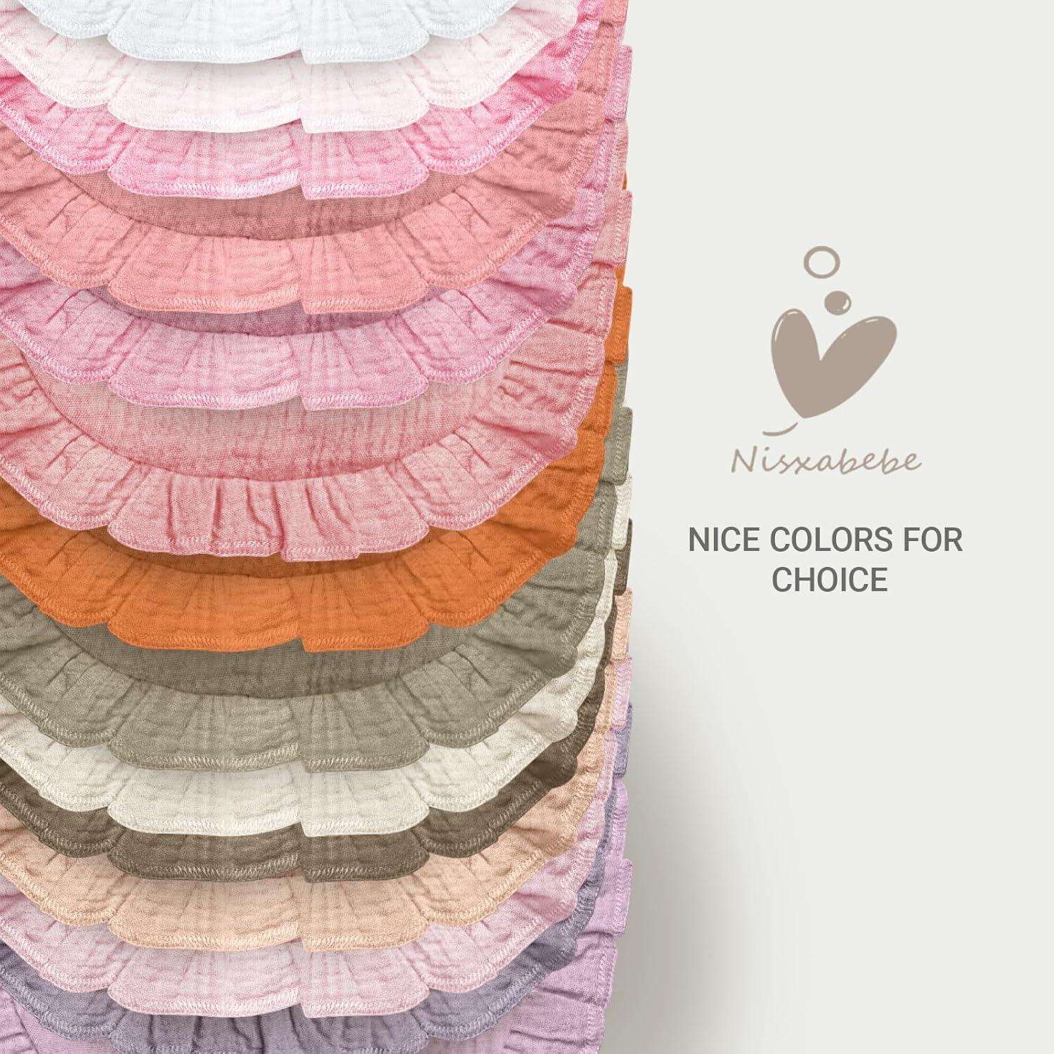 Baberos de Muselina NISXABEBE 6 Pcs Algodón Suave para Bebé