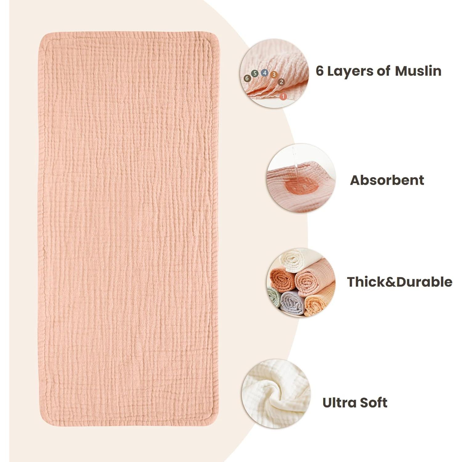 Paños para Eructar Bebé Konssy 6 Piezas 100% Algodón Muselina