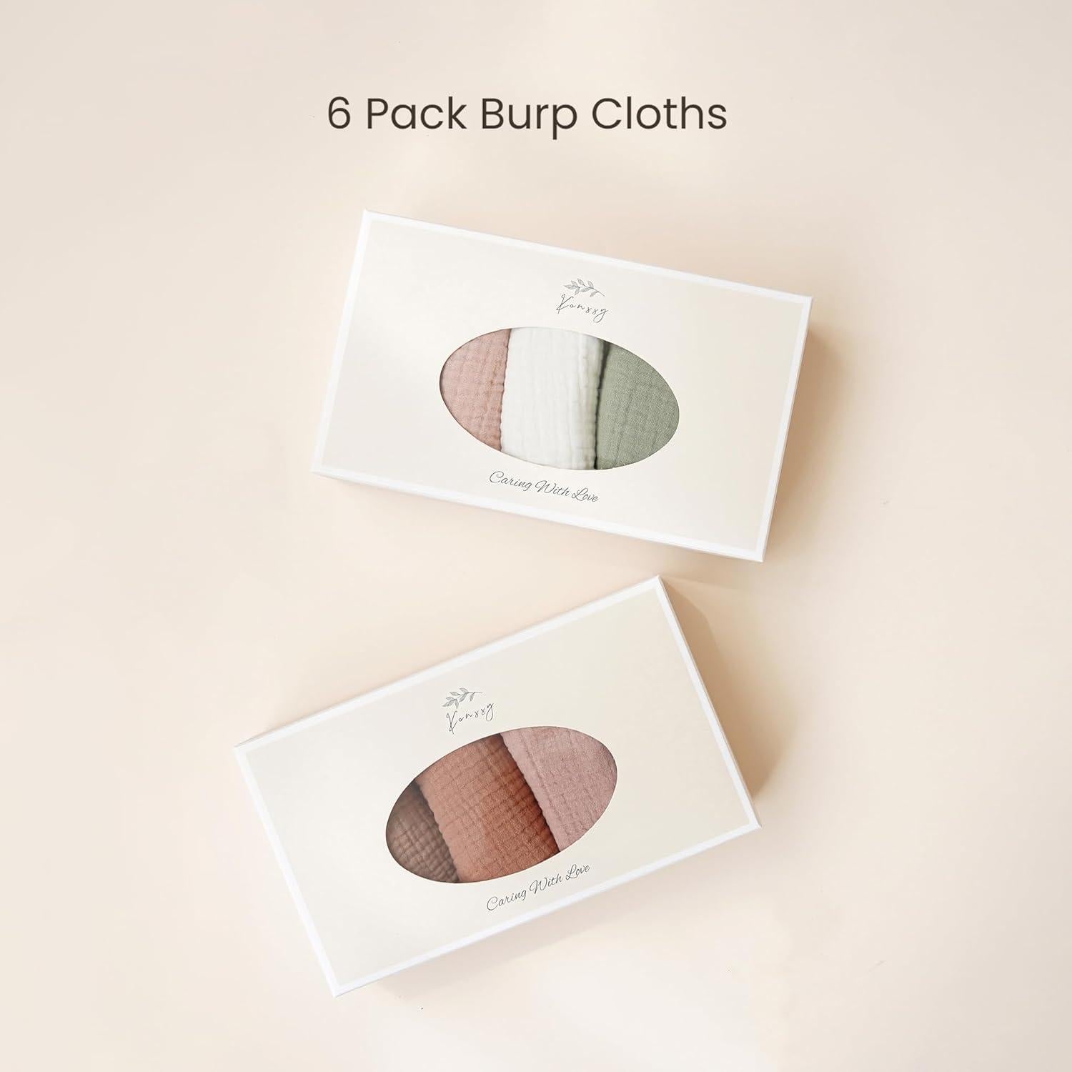 Paños para Eructar Bebé Konssy 6 Piezas 100% Algodón Muselina