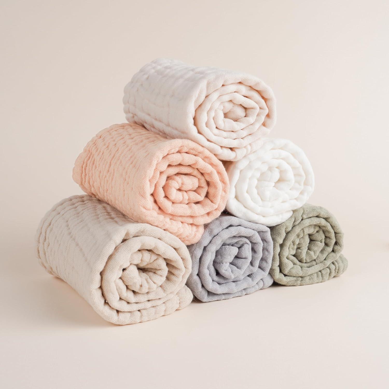 Paños para Eructar Bebé Konssy 6 Piezas 100% Algodón Muselina