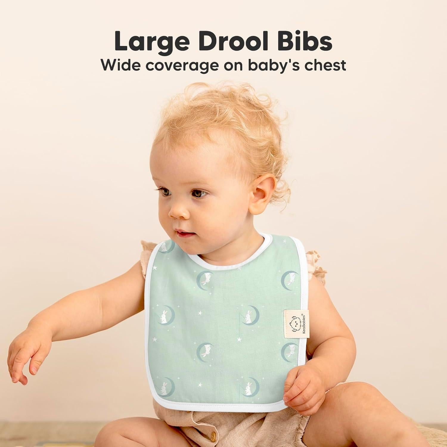 KeaBabies 8 Baberos Orgánicos Absorbentes para Bebés Unisex