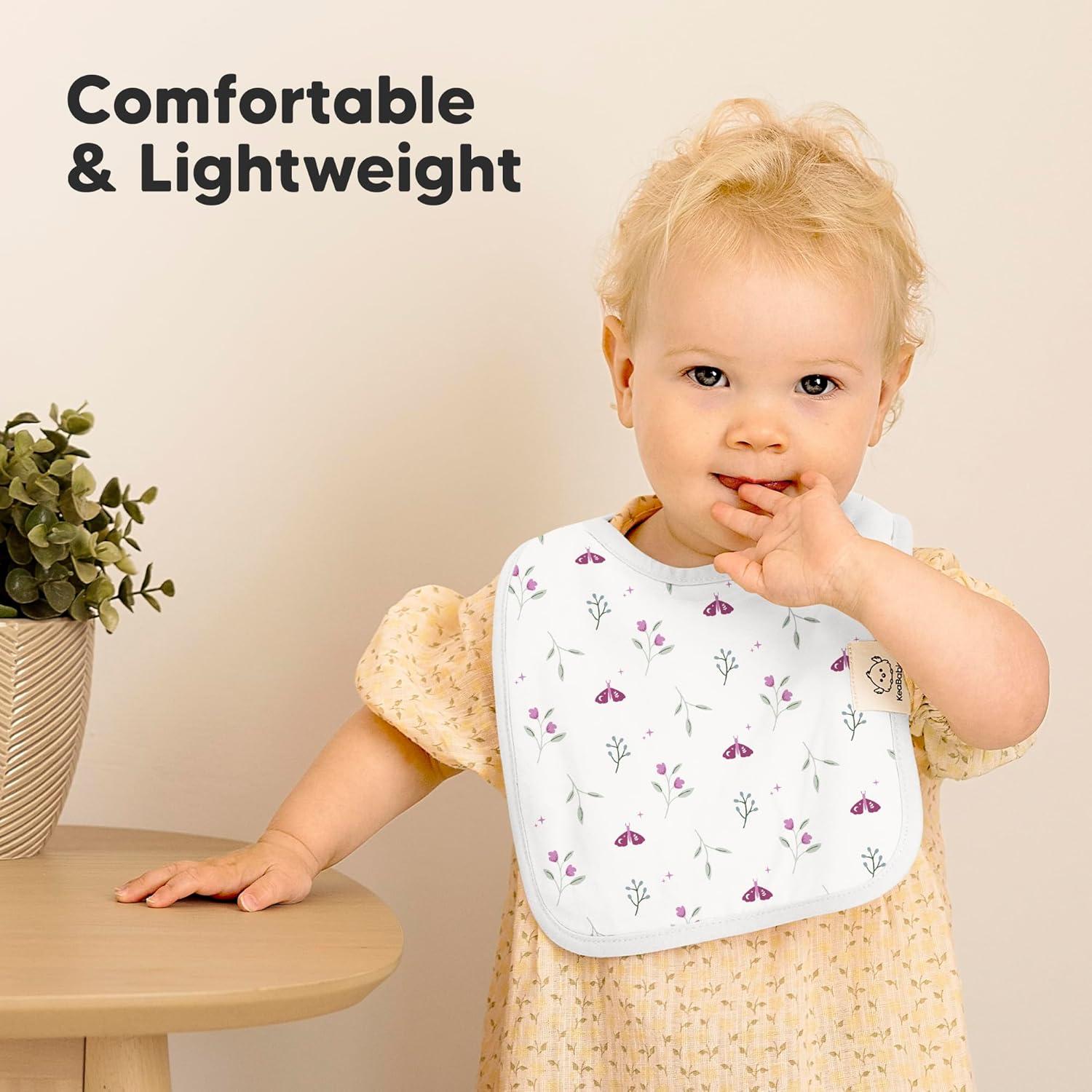 KeaBabies 8 Baberos Orgánicos Absorbentes para Bebés Unisex