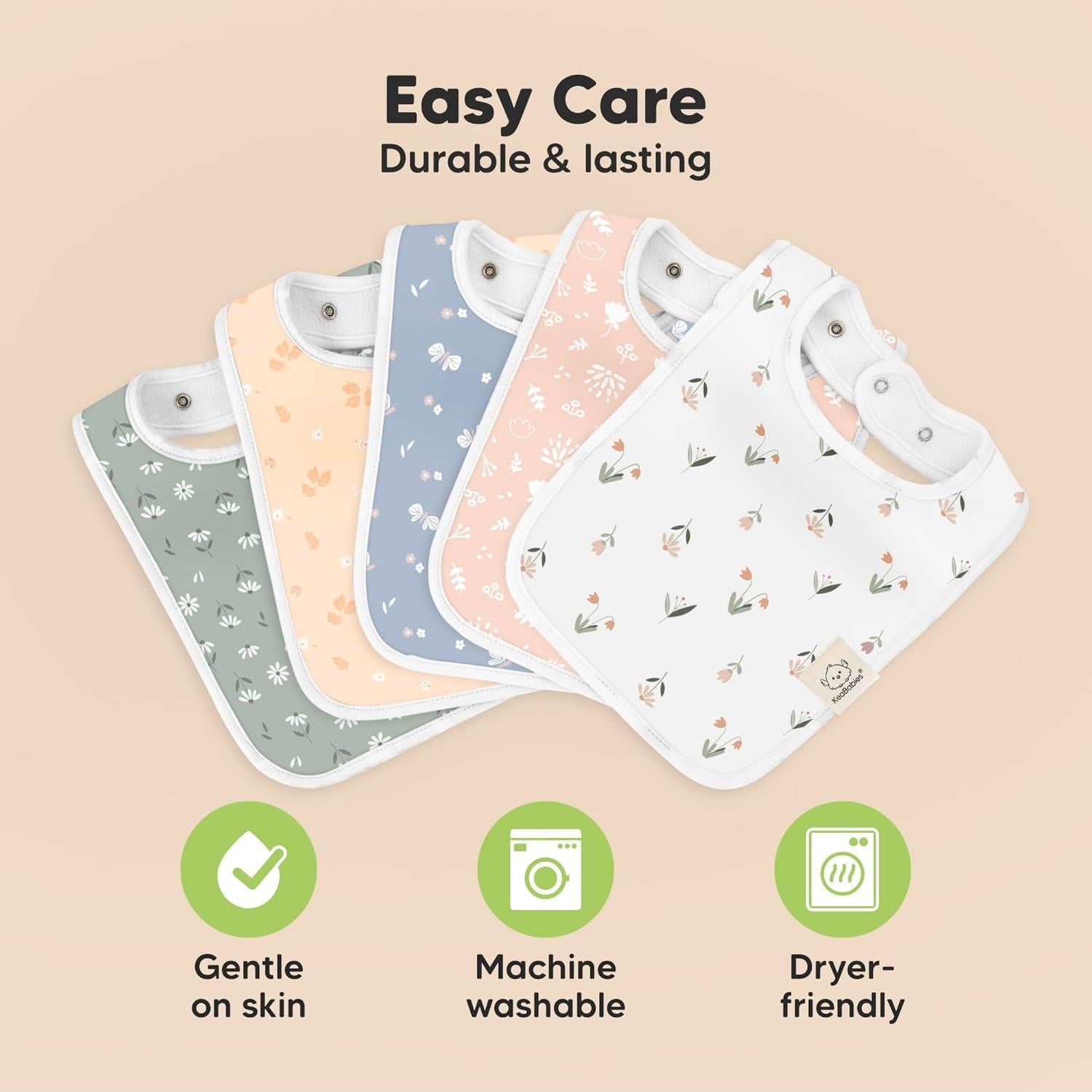 KeaBabies 8 Baberos Orgánicos Absorbentes para Bebés Unisex